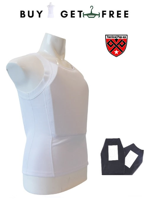 Dual Protective Armor NIJIIIA Bullet Proof and NIJII Anti-Stab Concealed T-Shirt Armor | Kevlar Lightweight body armor