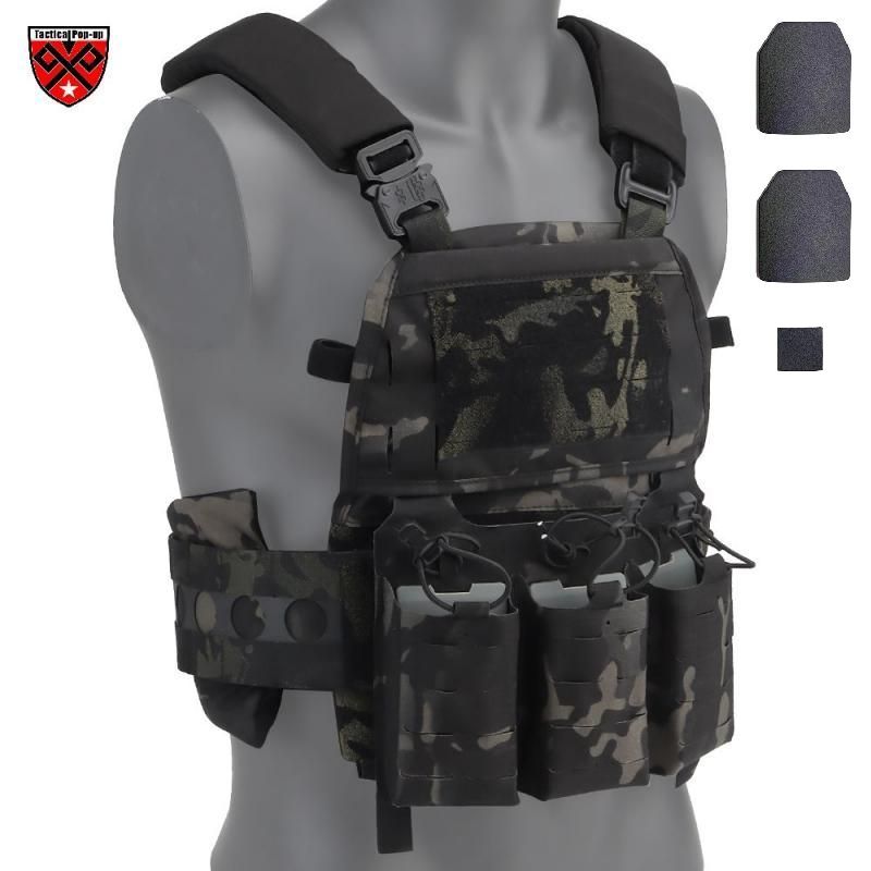 NIJIIIA Tactical Bulletproof Vest |FCPC V5 Quick- Release Body Armor Camo Color