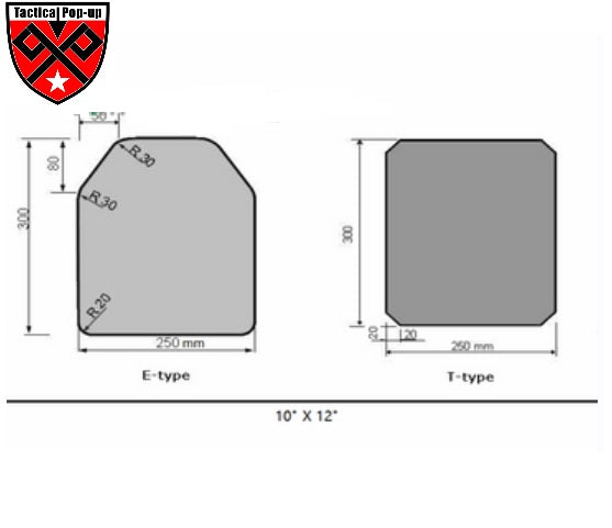 NIJ IV 10"X12"Stand-Alone Single Curve Ceramic Hard Armor