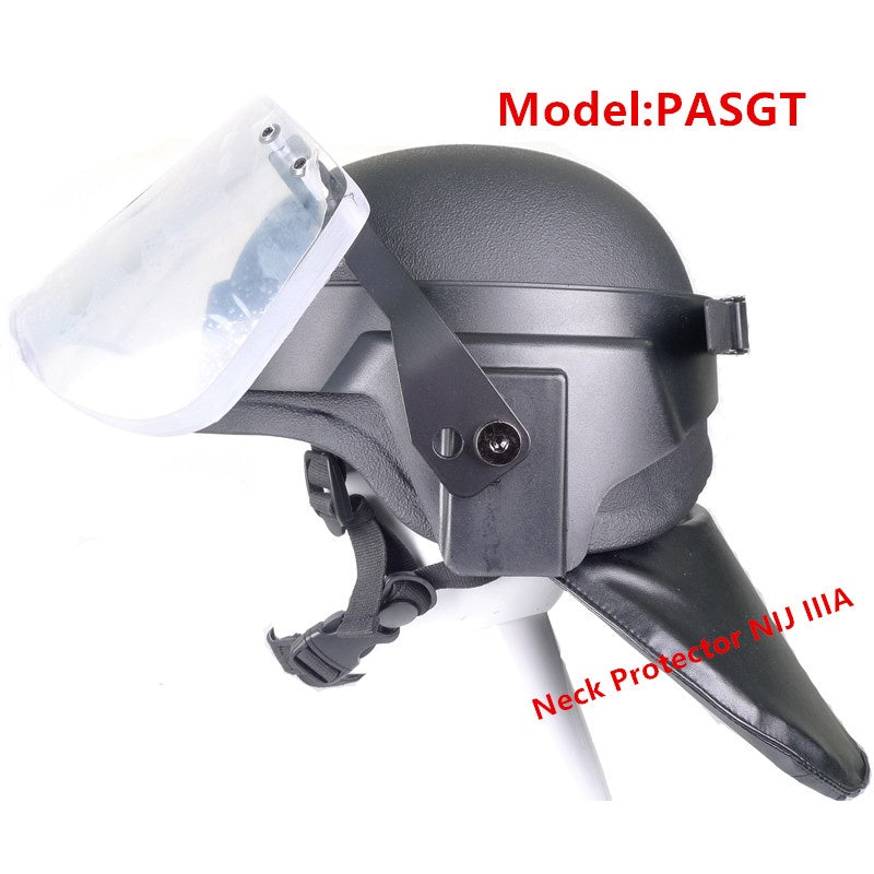 NIJIIIA PASGT M88 Kevlar Ballistic Helmet with Visor & Neck Protector