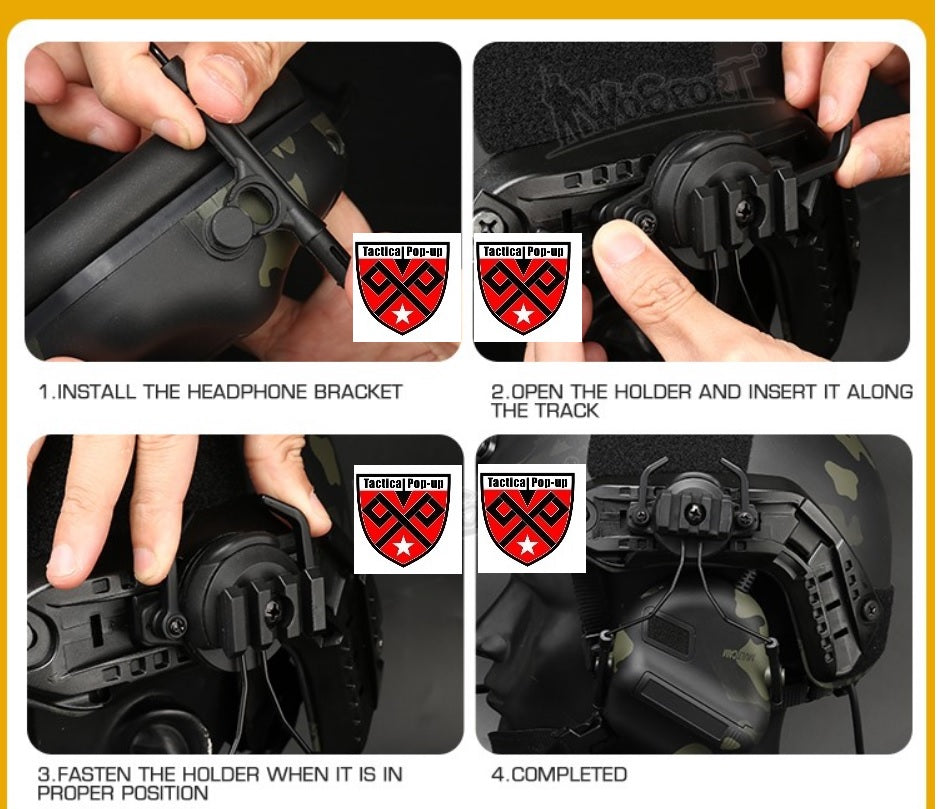 NIJIIIA FAST Ballistic Helmet With FMA Tactical ARC Rail Adapter Peltor for Combat Headset