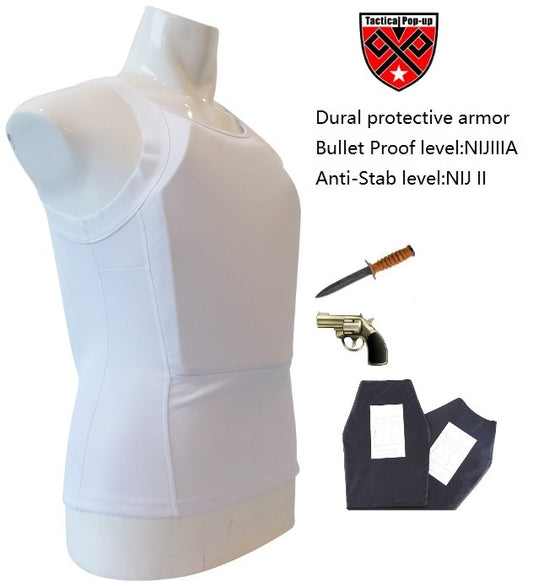 Dual Protective Armor NIJIIIA Bullet Proof and NIJII Anti-Stab  Concealed T-Shirt Armor | Kevlar Lightweight body armor