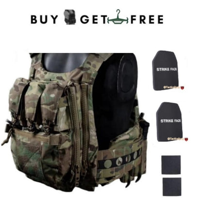 NIJIIIA Tactical Bulletproof Vest |FCPC V5 Quick- Release Body Armor Camo Color