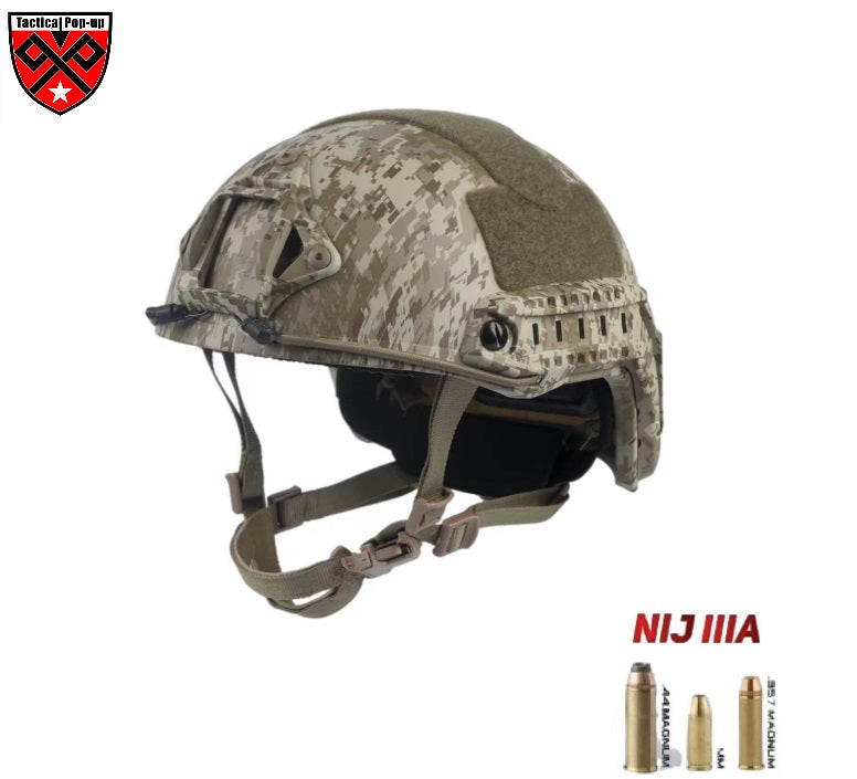 NIJIIIA FAST Camo Water Print Ballistic High Cut Kevlar Helmet with test report