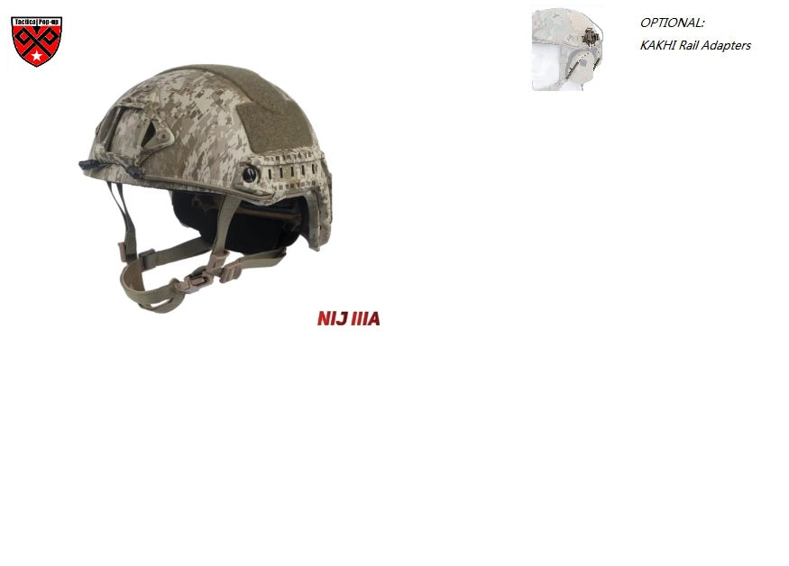 NIJIIIA FAST Camo Water Print Ballistic High Cut Kevlar Helmet with test report