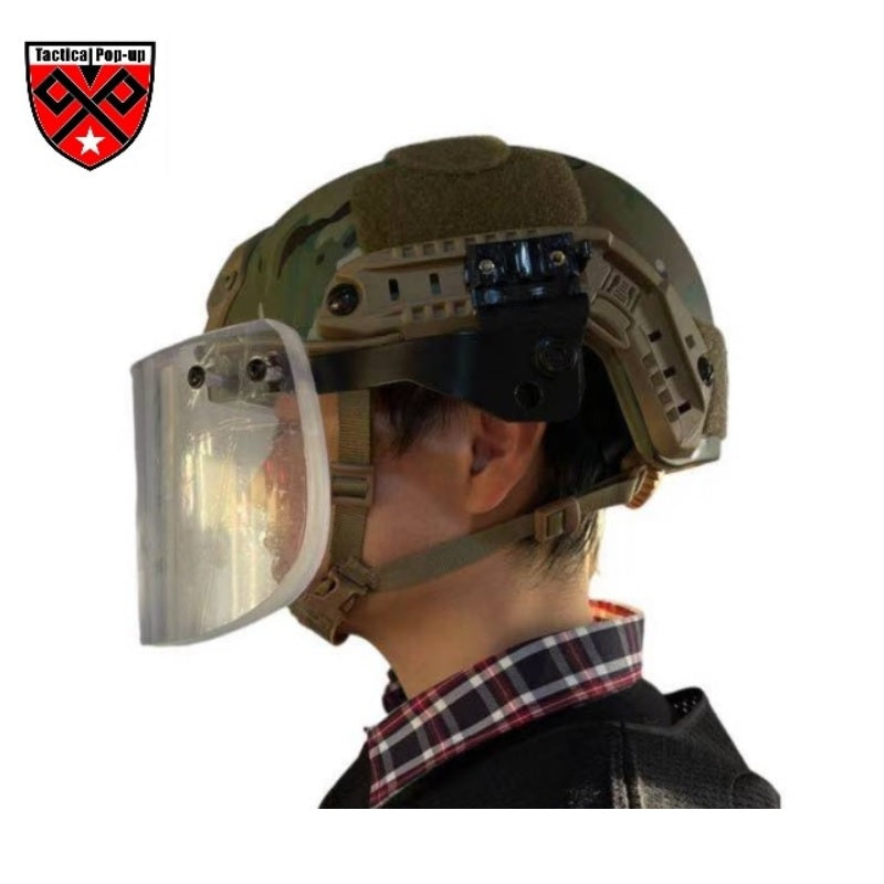 NIJIIIA FAST Camo Water Print Ballistic High Cut Kevlar Helmet With Quick-Release Removable Ballistic Visor